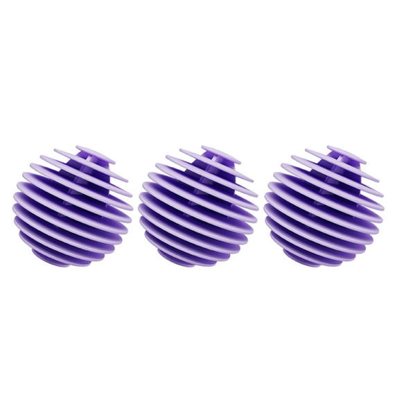 3-Pack Reusable Laundry Balls, Magnetic Hair Catcher and Fabric Softener, Washing Machine and Dryer Balls for Pet Hair Removal ( Purple )