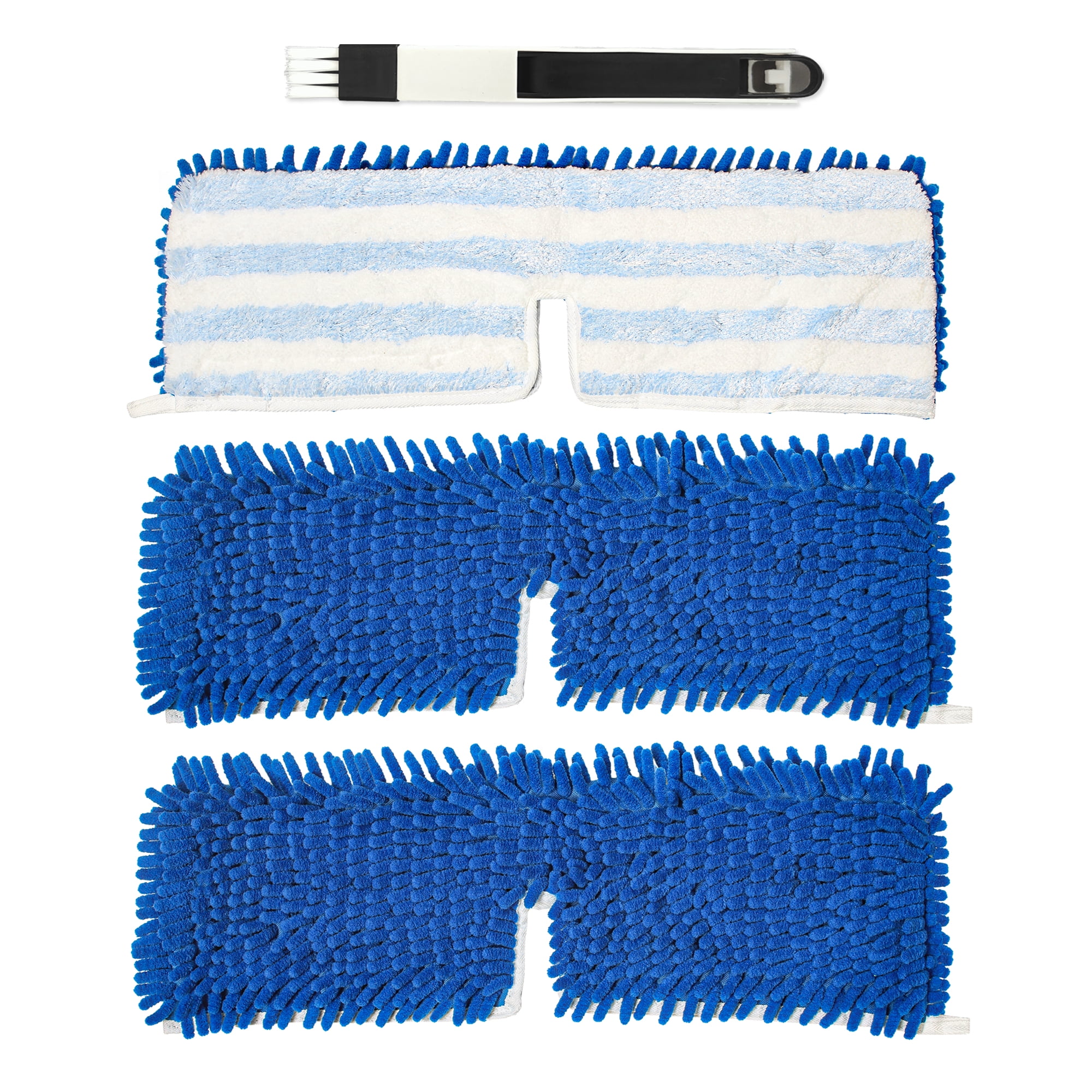 3-Pack Reusable Microfiber & Chenille Mop Heads, Dual-Sided for Dry ...