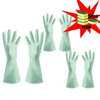 3-Pack Reusable Rubber Dishwashing Gloves - Latex Cleaning Gloves for Kitchen, Bathroom, and Household Chores - Extra Large Size