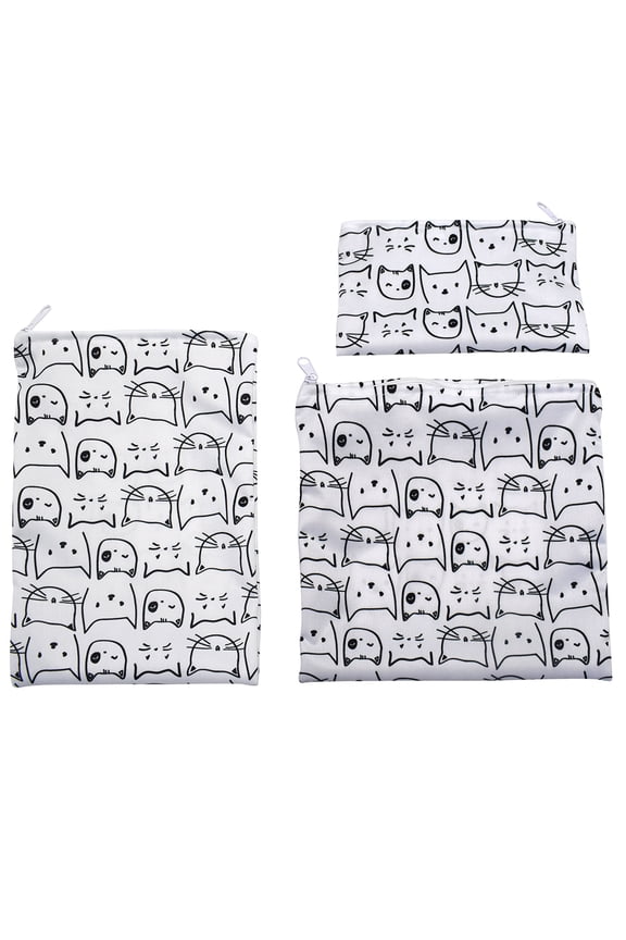 3 Pack - Reusable Sandwich Bags Dishwasher Safe Durable Washable Quick Dry Cloth Baggies - Reusable Snack Bags School Lunches Bags Snack Bags - Sandwich Food Storage Bag