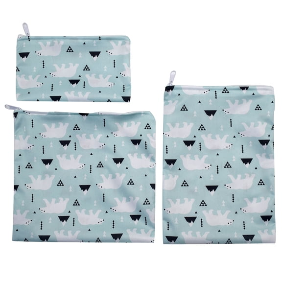 3 Pack - Reusable Sandwich Bags Dishwasher Safe Durable Washable Quick Dry Cloth Baggies - Reusable Snack Bags School Lunches Bags Snack Bags - Sandwich Food Storage Bag