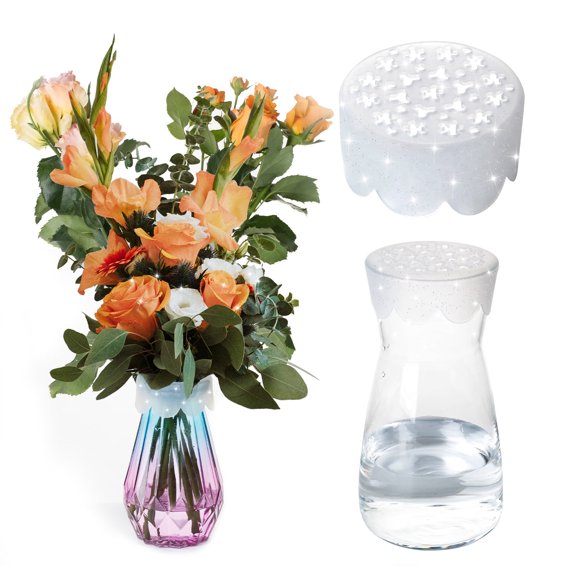 3 Pack Reusable Silicone Flower Arranging Grid, Flexible Vase Grid for Even Stem Placement & Bouquet Making