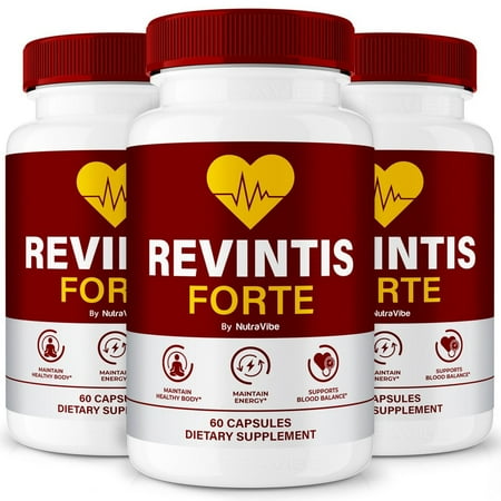 (3 Pack) Revintis Forte – Original Formula with a Clean Blend to Support Circulation, Natural Energy & Balanced Levels | Just 2 Easy-to-Swallow Pills Daily (180 Capsules)