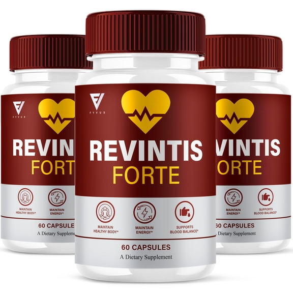 (3 Pack) Revintis Forte Supplement for Blood Support, RevintisForte Pills (180 Capsules)