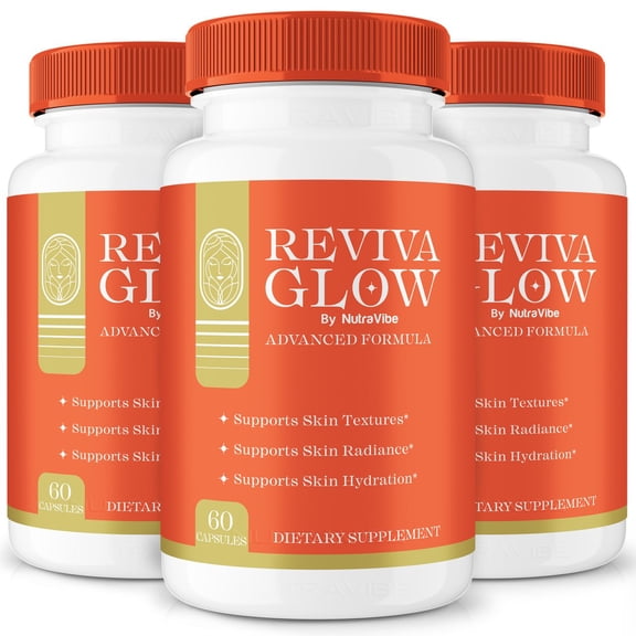 (3 Pack) Reviva Glow Capsules, RevivaGlow To Support Naturally Healthy and Glowing Skin, Extra Strong Supplement to Support Hydration, Revive Glow Reviews (180 Capsules)