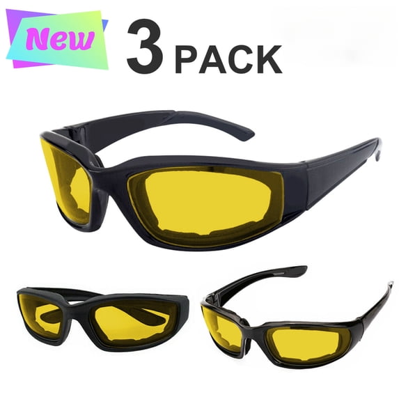 3 Pack Riding Glasses Sports Goggles Windproof Cycling Eye Protection Sunglasses for Motorcycle Cycling Outdoor Use Men Women