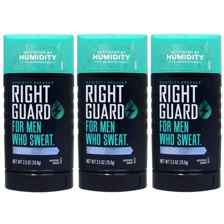 3 Pack - Right Guard Humidity Breaker Antiperspirant & Deodorant for Men, Invisible Solid, 72HR Odor Control, Cold Front Scent, 2.5 OZ