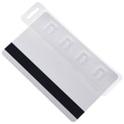 3 Pack - Rigid Vertical Half Card Swipe Badge Holder - Hard Plastic Clear Leaves Mag Stripe Exposed for Easy Swiping Access to Magnetic Strips on POS ID's & Credit Cards by Specialist ID