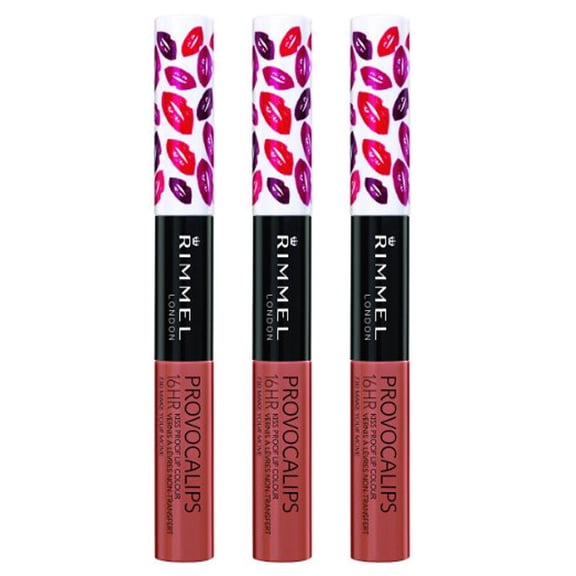 (3 Pack) Rimmel Provocalips 16hr Kissproof Lipstick, Make Your Move, 0.14 Fluid Ounce