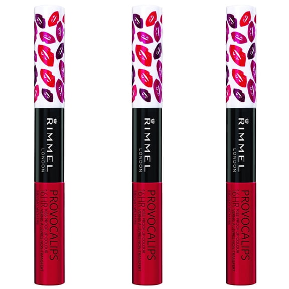 (3 Pack) Rimmel Provocalips 16hr Kissproof Lipstick, Play with Fire, 0.14 Fluid Ounce