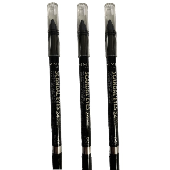 (3 Pack) Rimmel Scandaleyes Waterproof Kohl Kajal Liner, Black, 0.04 Ounce