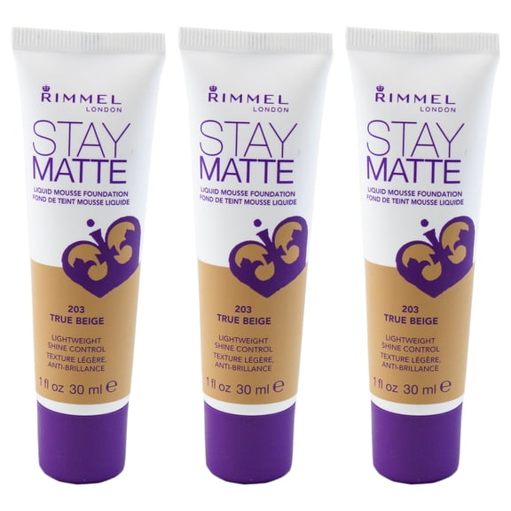 (3 Pack) Rimmel Stay Matte Liquid Mousse Foundation - 203 True Beige