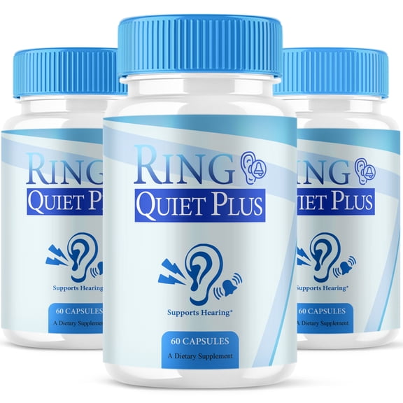 (3 Pack) Ring Quiet Plus Tinnitus Support, RingQuietPlus Ear Health Supplement (180 Capsules)