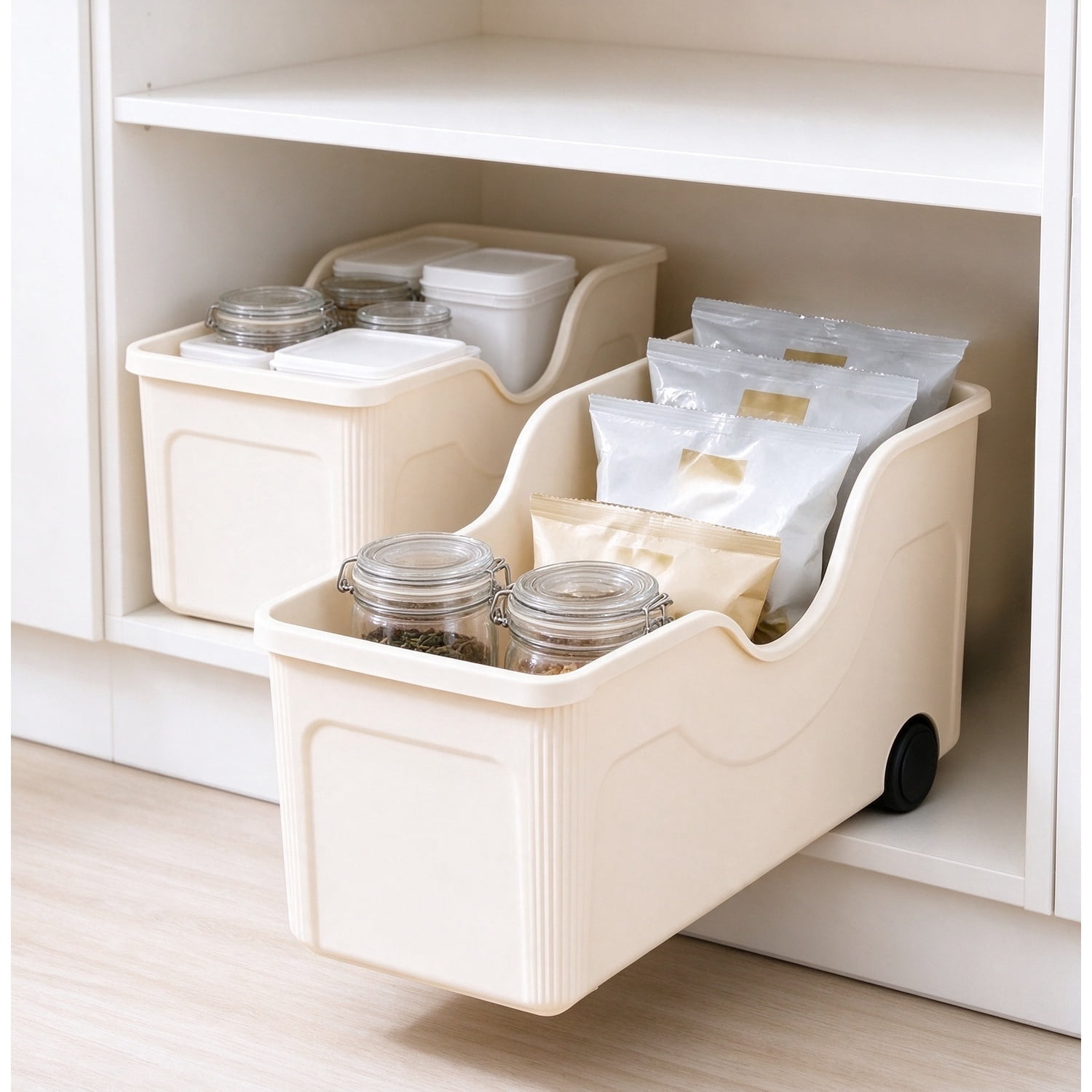 3 Pack Rolling Storage Bins with Wheels Large Plastic Storage ...