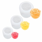 3 Pack Rose Silicone Pattern, Mini Flowers Fondant Silicone Shape for Sugar Craft Jelly Chocolate Cake Decoration, 3D Candle Soap Silicone Model Suitable for Handmade Craft Accessories