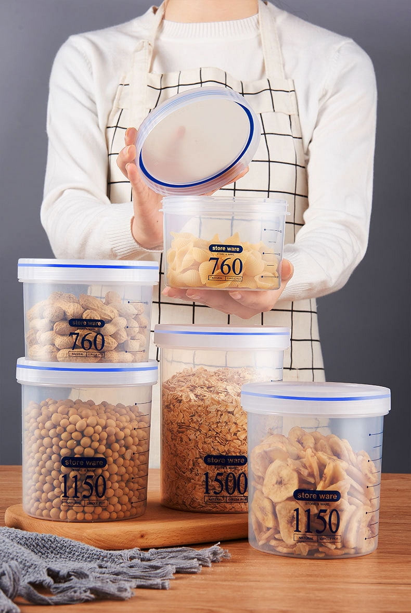 Food Storage Containers, 3 Pack(760ml, 1150ml, 1500ml) Plastic