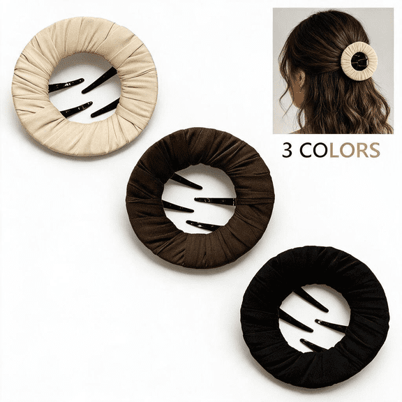 3 Pack Round Flat Hair Claw Clips for Women and Girls, Comfortable Lying Down Sleep Hair Clip for Thick & Fine Hair, 3.15 Inch
