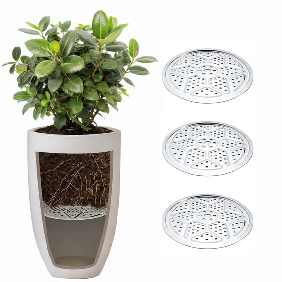 3 Pack Round Planter Insert, 9.4*11*12.5 in Stainless Steel Pot Elevator