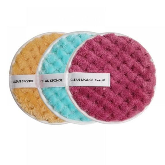 3 Pack Round Powder Puffs, Makeup Puffs Pads with Strap, Washable Face Body Powder Puffs for Loose Mineral Powder