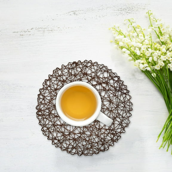 3 Pack Round Woven Placemats, Plate Chargers Natural Wicker Placemats Water Hyacinth Straw Braided Tablemats Rattan Tablemats Rustic Weave Placemats for Dining Table