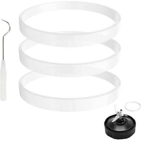 3 Pack Rubber Gaskets Replacement Seal White Ring for Nutri Ninja Blender Replacement for Ninja Auto-iQ Pro Extractor CT680 BL456-30 BL480 BL681A BL682 (3.94 inch Gaskets)