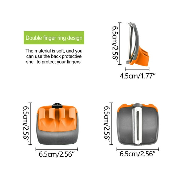 3-Pack Rubber Grip Finger Vegetable Peelers | 304 Stainless Steel Blade | Ergonomic Design for Potatoes, Carrots, Cucumbers | Comfortable & Safe Kitchen Peeler Set (2 Colors)