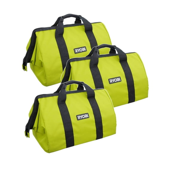 3 Pack Ryobi Large Tool Bags - 18"L x 14"H x 12"W - Bulk Packaged