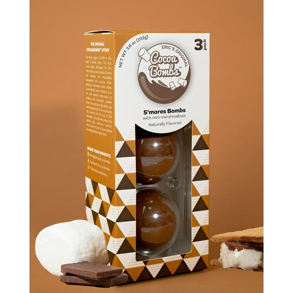 3 Pack S'mores Chocolate Cocoa Bombs