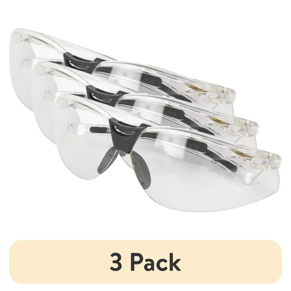 (3 Pack) Safety Glasses With Uv Protection Lightweight Impact-Resistant Lens