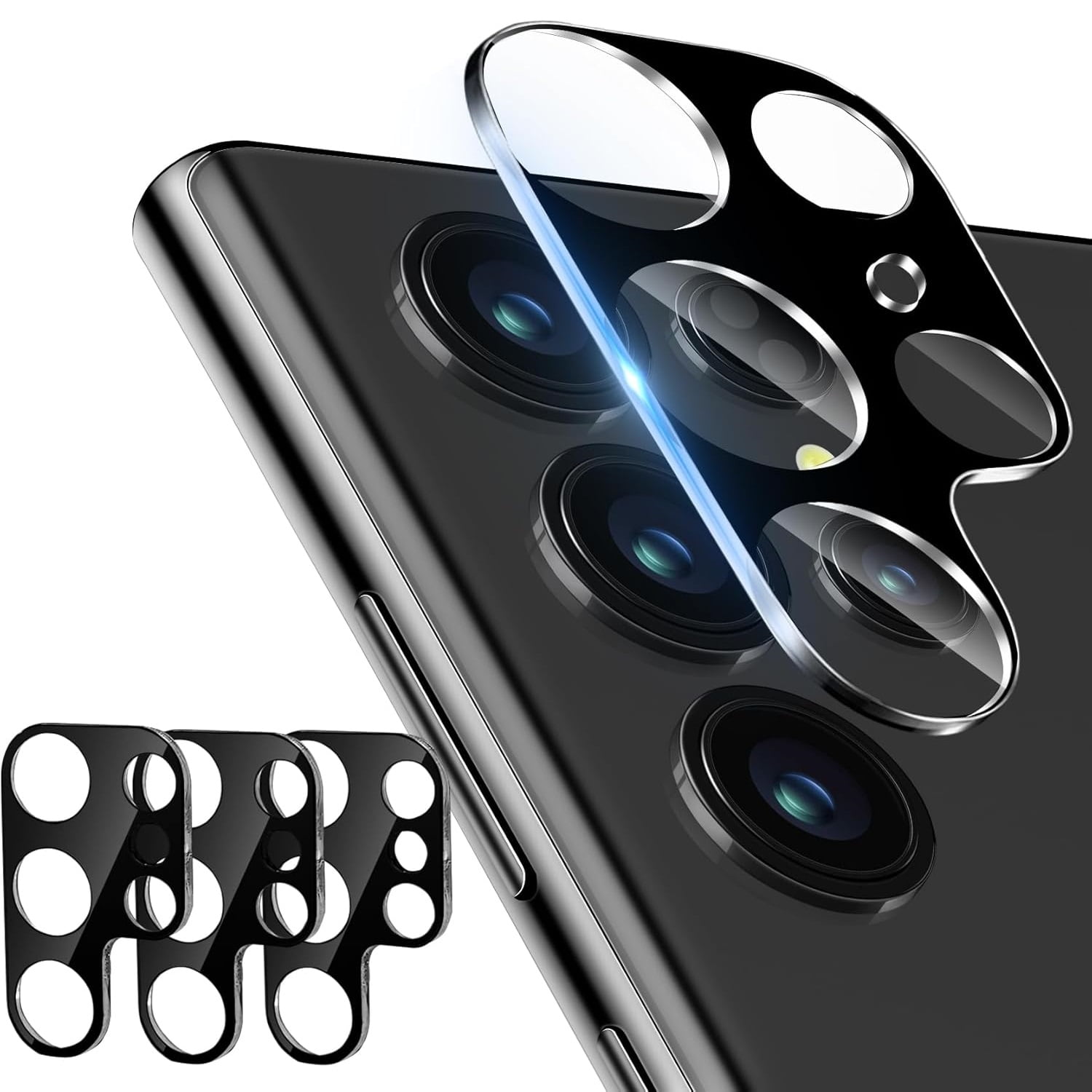 3 Pack Samsung Galaxy S22 Ultra Camera Lens Protector , 9H Hardness Tempered Glass, Ultra HD, Anti-Scratch, Case Friendly [Does not Affect Night Shots]