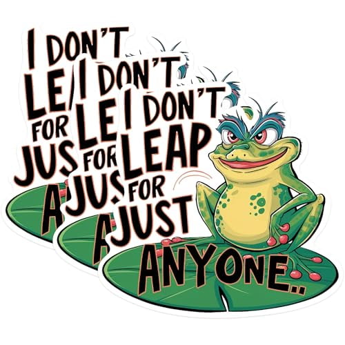(3 Pack) Sassy Frog Decals - I Don't Leap - Funny Laptop Decal - 3 Inches On Longest Side - Easy Peel & Apply - Made in USA - 3MCS0919