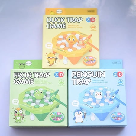 3 Pack Save Penguin/Chick/Frog On Ice Game, Penguin/Chick/Frog Trap Break ice Activate Family Party Ice Breaking Puzzle Table Knock Block