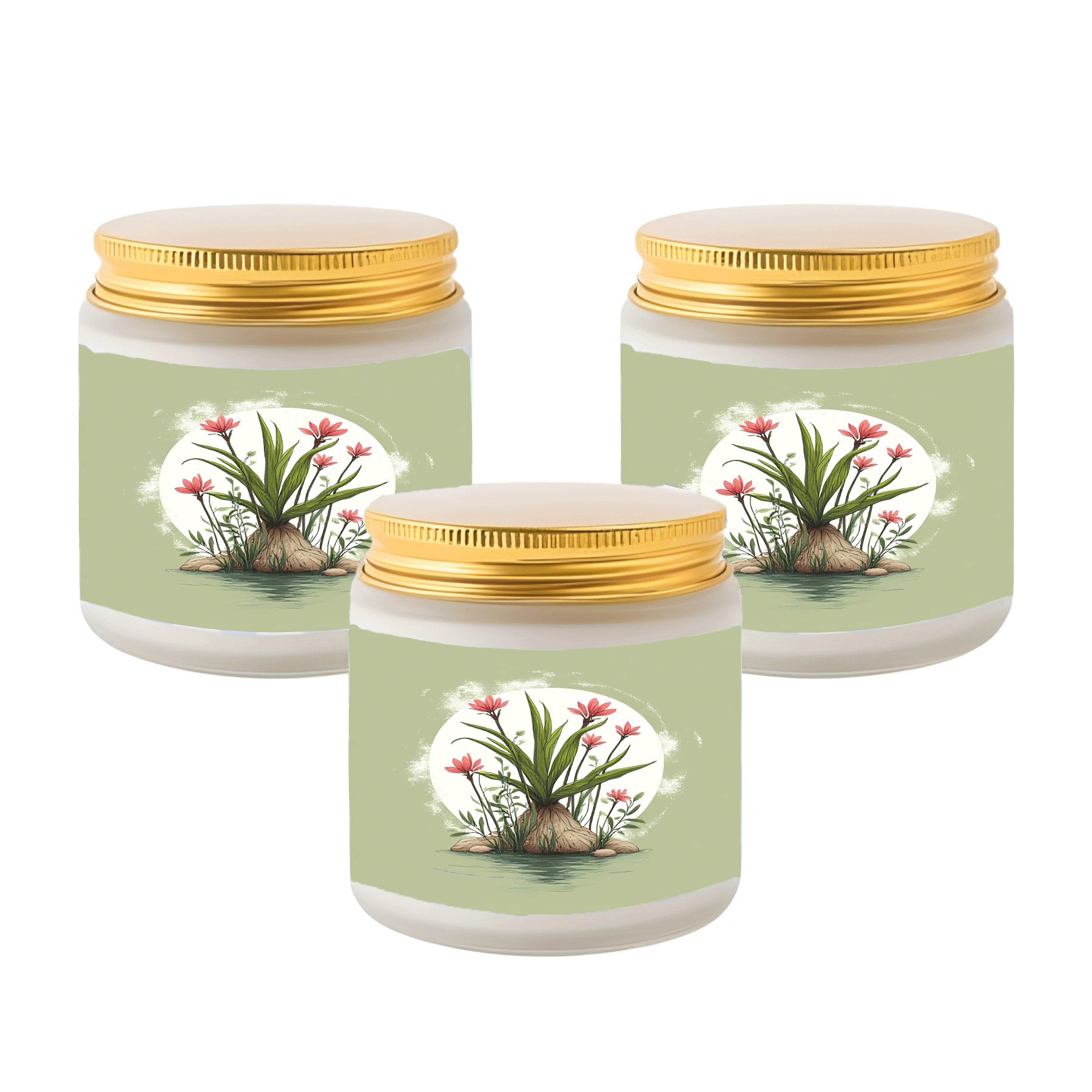 3 Pack Scented Soy Wax Candles - Elegant White Jars with Golden Lids ...