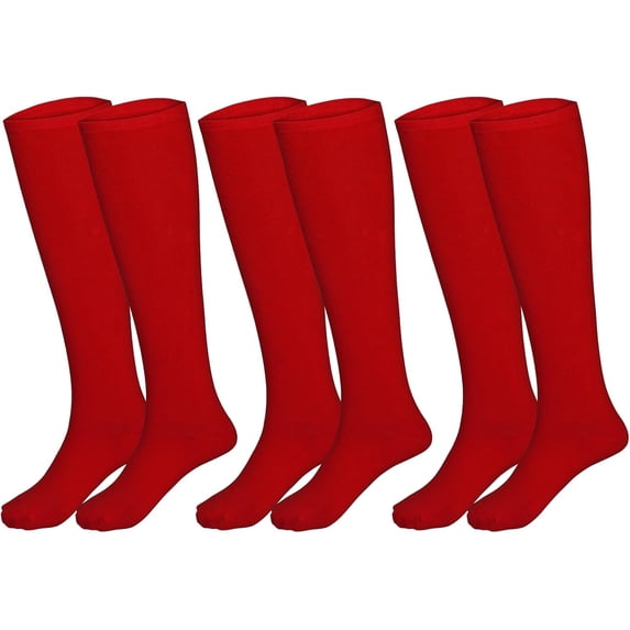 3 Pack School Uniform Cotton Knee High Socks Knee High Socks for Girls and Boys