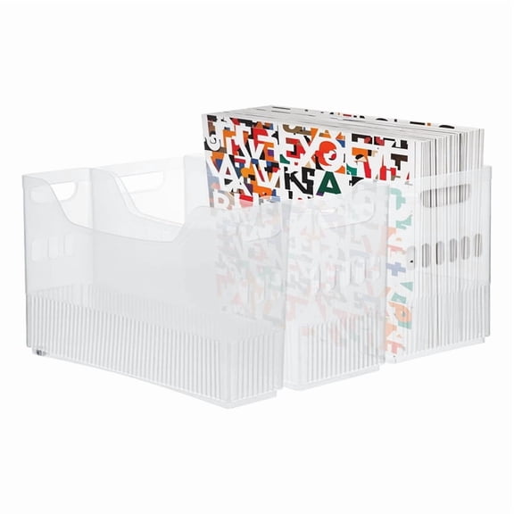 3 Pack Scrapbook Paper Storage Organizer with Wheels, Plastic Portable Scrapbook Storage Bin for Paper, Cardstocks