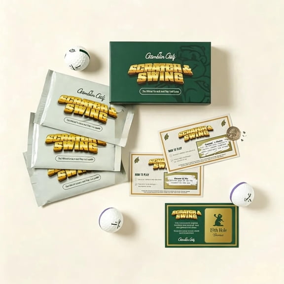 Scratch & Swing Golf Card Game – 3 Pack, Scratch Off 18 Hole Cards + Bonus 19th Hole, Great Gift for Golfers, Party Game