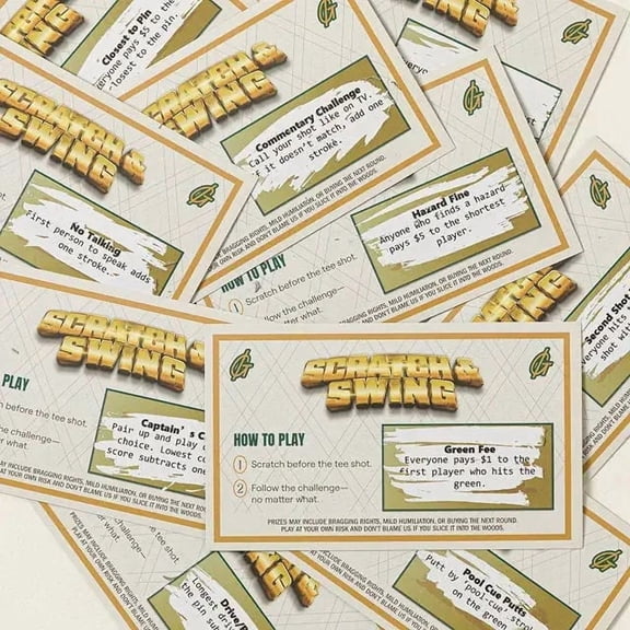 3 Pack Scratch & Swing – Scratch Off Golf Game for Men, 18 Hole Challenge Cards with 19th Hole Bonus, Fun Interactive Golf Gift