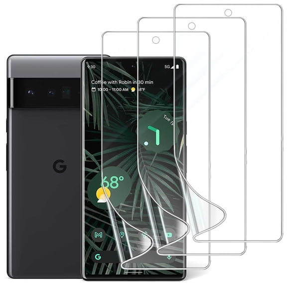 ZYQEEE 3 Pack Screen Protector Compatible with Google Pixel 6 Pro, TPU Hydrogel Film Transparent Touch Sensitive Fingerprint Unlock Protective Film 6.1-inch, Not Tempered Glass