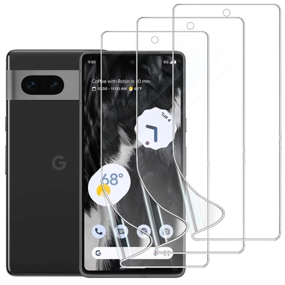ZYQEEE 3 Pack Screen Protector Compatible with Google Pixel 7, TPU Hydrogel Film Transparent Touch Sensitive Fingerprint Unlock Protective Film 6.3-inch, Not Tempered Glass
