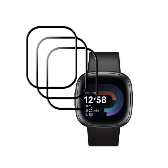 [3 Pack] Screen Protector Film for Versa 4 Smartwatch, Clear TPU Soft Protector Compatible  for Versa 4 1.28 Inch Watch, Anti-Scratch High Definition