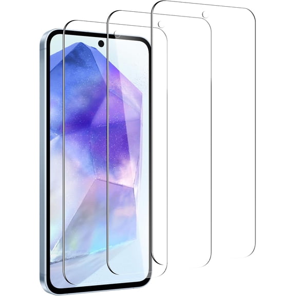 3 Pack Screen Protector for Samsung Galaxy A55/A35, Tempered Glass Film, Case Friendly, 9H Hardness, 99.99% HD Clear, Scratch-proof, Ultra Resistant, Bubble Free