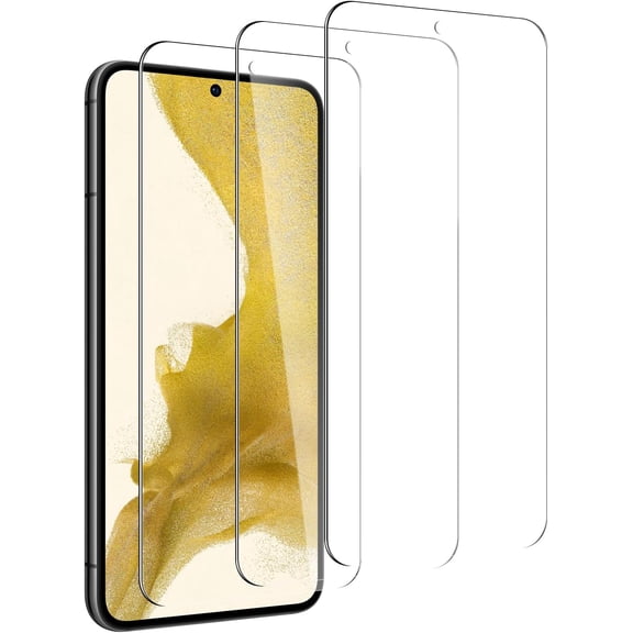 3 Pack Screen Protector for Samsung Galaxy S22/S23, Tempered Glass Film, Case Friendly, 9H Hardness, 99.99% HD Clear, Scratch-proof, Ultra Resistant, Bubble Free