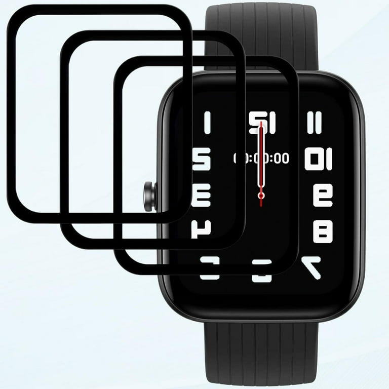 3 Pack Screen Protector for Amazfit Bip 3 Bip 3 Pro Tempered Glass Fingerprint Sensor Support Case Friendly