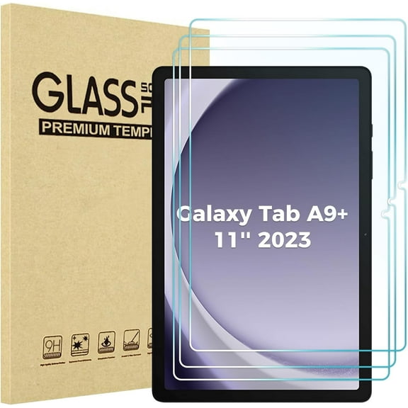 3 Pack Screen Protector for Galaxy Tab A9 Plus 11 Inch 2023, HD Tempered Glass 9H Film Guard for 11" Tab A9+ 5G Tablet (SM-X210/X216/X218)