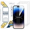 thumbnail image 1 of 3-Pack Screen Protector for iPhone 14/14 Pro, Double Shatterproof Tempered Glass [Easy Installation] [9H Hardness] [99.99% HD Clear] [Case Friendly] 6.1 inch, 1 of 5
