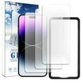 thumbnail image 1 of 3 Pack Screen Protector for iPhone 14 Pro [6.1 Inch] with Easy Installation Frame, Tempered Glass Film, HD Clear, 9H Hardness, No Bubbles, Case Friendly, 1 of 7