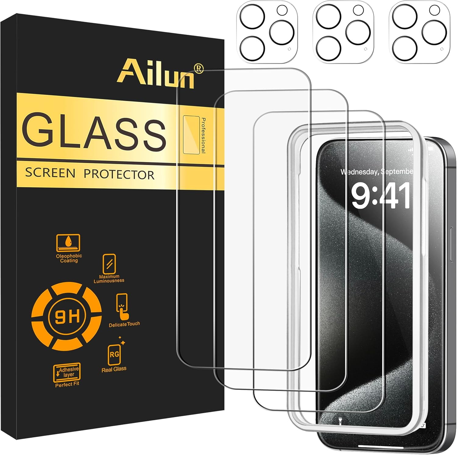 3 Pack Screen Protector for iPhone 15 Pro Max [6.7 inch] + 3 Pack ...