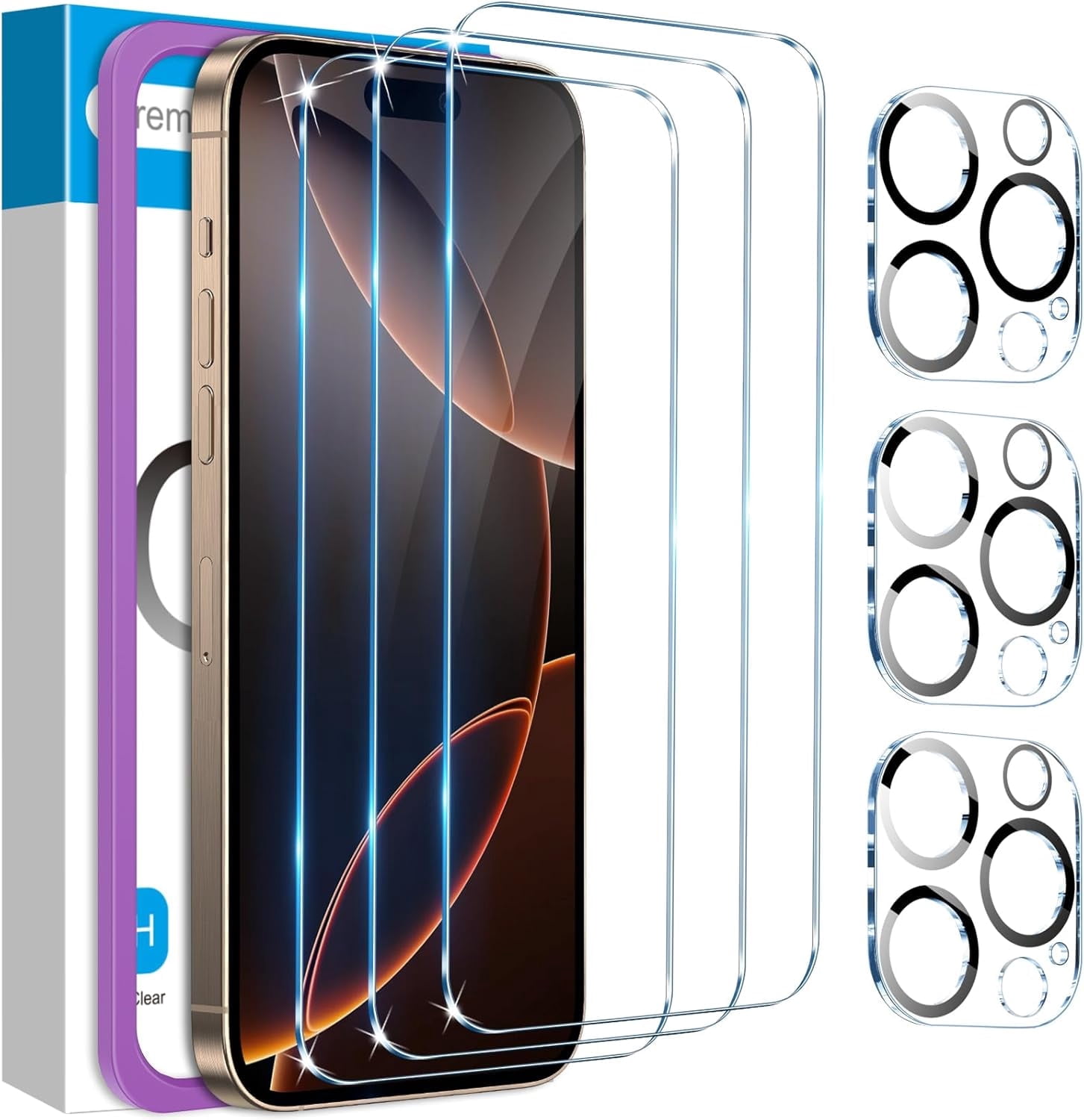 3 Pack Screen Protector for iPhone 16/iPhone 16 Plus/iPhone 16 Pro ...