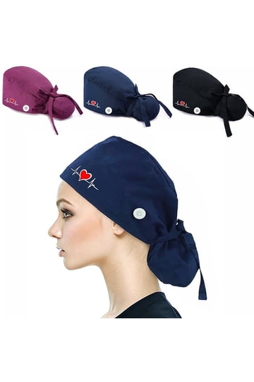 Adjustable Surgical Sweatband - Elastic Bandage Cap - Scrub Caps for Nurse Amazon.com : Scrub Caps Women Bouffant Scrub Hats Caps  main image 3