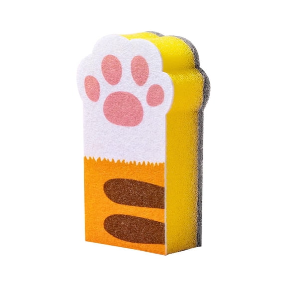 3 Pack Scrub Sponge, Cute Paw Shaped Dual-Sided Multi-Functional Premium Dish Cleaning Sponges, Dishwashing Sponge for Heavy Duty Scouring Pads, Bathroom, Dish, Furniture, Kitchen Sponge